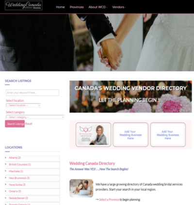 WeddingCanadaDirectory.com Web Design