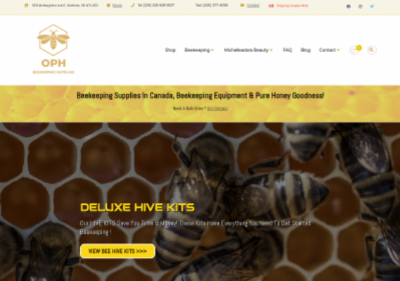 Portfolio Website Design OPH Beekeeping Supplies